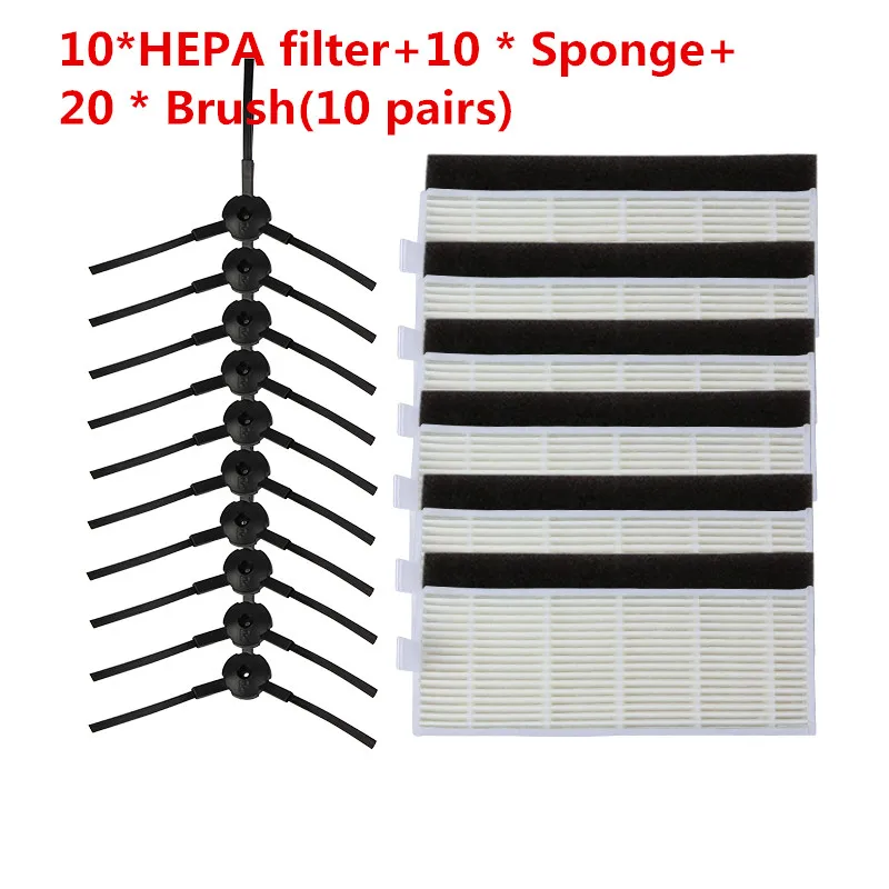 

40 pcs / set Brushes and filters for ILIFE A4 cleaning robot ILIFE A4s A6 A4 robot vacuum cleaner hepa filter parts