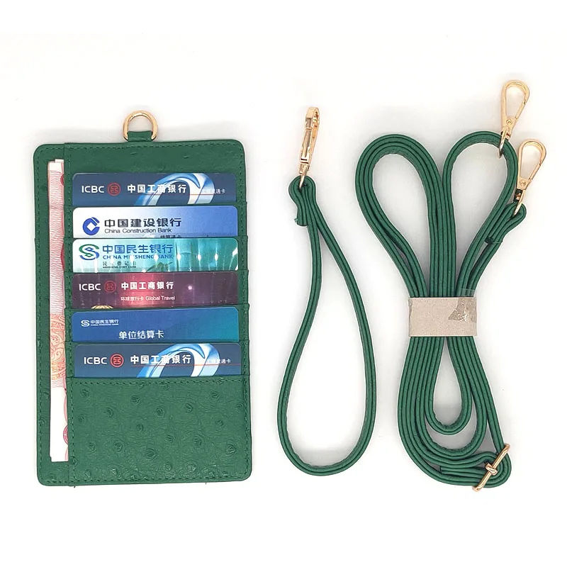 MLHJ женский крокодиловый узор с кожи страуса сумка для телефона держатель для карт из натуральной кожи держатель для кредитных карт с ремешком чехол для телефона