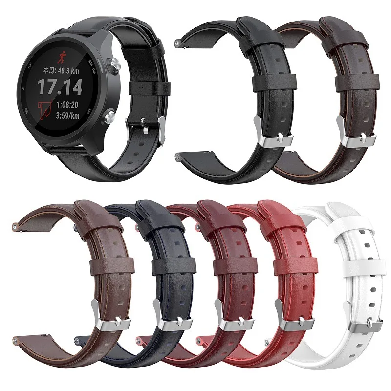 Кожаный ремешок для часов Garmin Forerunner 245 245 M/645 645 ремешок для Garmin Vivoactive 3 3 музыка/Vivomove огнеупорные часы