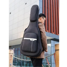 Универсальный 38, 39, 40, 41 дюймов гитарная посылка, акустическая гитара с двойными ремешками, мягкий чехол для гитары, водонепроницаемый рюкзак