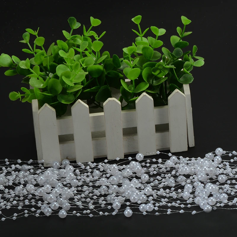 1 Meters Fishing Line Artificial Pearls Beads Chain Garland Flowers DIY Wedding Party Decoration Products Supply