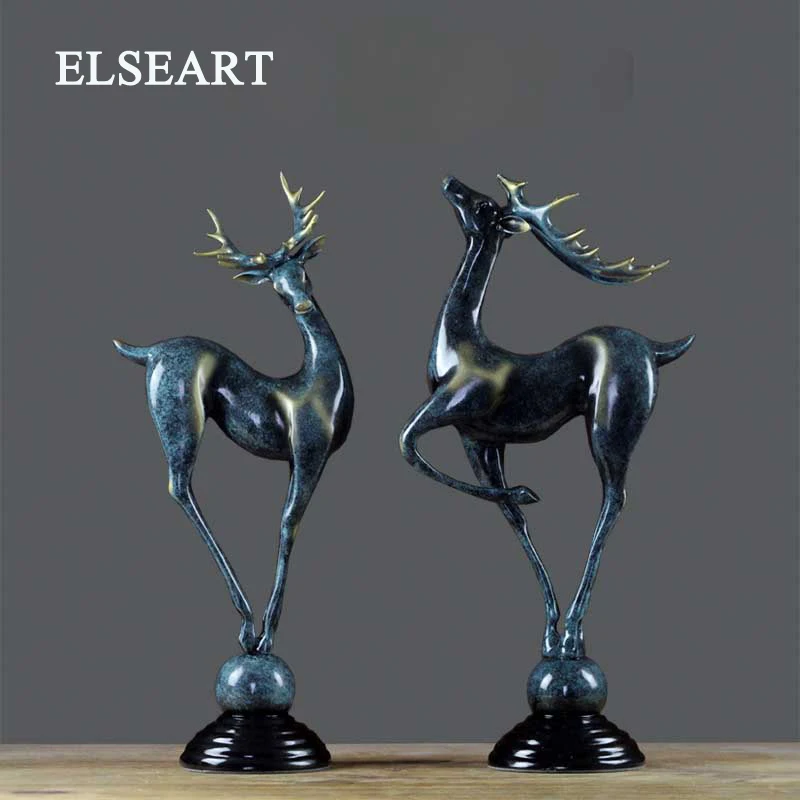 

American style resin elk ornament animal deer window deocration craft figurine for home decoration