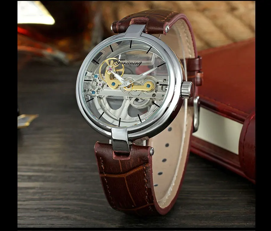 FORSINING классические мужские часы Топ люксовый бренд кожаные турбийонные автоматические механические часы светящиеся стрелки Relogio Masculino