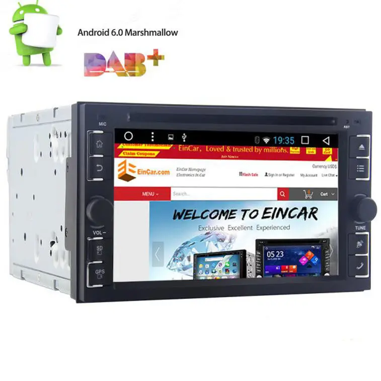 Discount Android 6.0 Car DVD Player GPS Navi Touchscreen HD Auto Stereo 4 CORE Radio USB 0