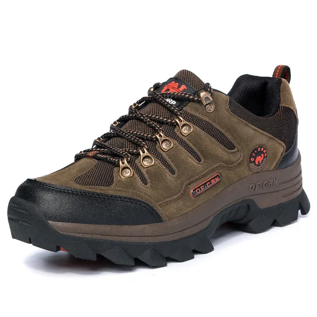 2018 Hiking Shoes Men Genuine leather outdoor boots men trekking shoes camping Waterproof Climbing shoes Plus size 45,46,47