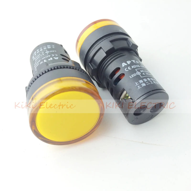 10 PCS Yellow LED Power Indicator Signal Light 24VDC 22mm Diameter 50mm Height