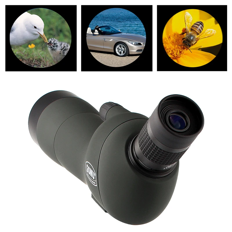 20-60x60 HD Spotting Scope Zoom Telescope with 45-Degree Angled Eyepiece Low Light Night Vision 38-0008