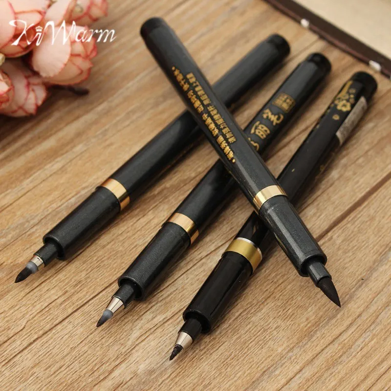 

KiWarm 1PC Calligraphy Pen Brush Soft Art Sketch Pen for Signature Chinese Words Learning Practice Drawing Stationery Gift