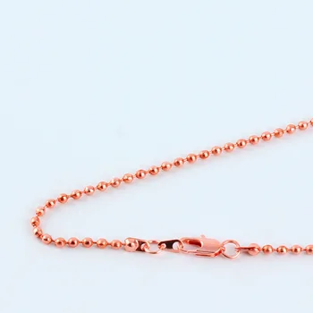 

16-40" Free nickel 9 Colors 1.2/1.5/2.4/3.2mm Copper Metal Ball Beads Necklace Chains Links With Square Clasp End Connector