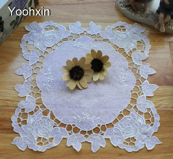 Creative white embroidery table place mat cloth placemat Cup mug holder pan coaster dining doily drink pad Christmas kitchen
Creative white embroidery table place mat cloth placemat Cup mug holder pan coaster dining doily drink pad Christmas kitchen