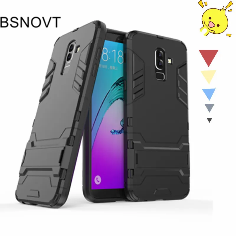 

BSNOVT For Cover Samsung Galaxy J8 2018 Cover Soft Silicone + Plastic Kickstand Case For Samsung Galaxy J8 2018 Phone Shells