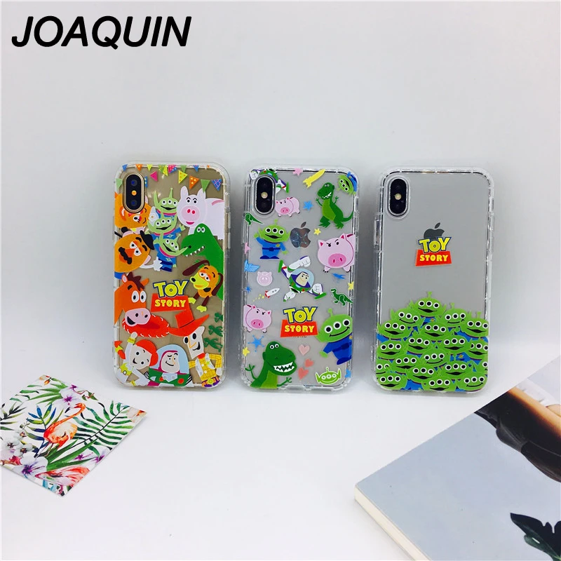 

Soft Silicone Case For iphone6 6s plus 7/8 plus X XR XS Max Transparent TPU phone case Toy Story Shockproof Cute cartoon Pattern