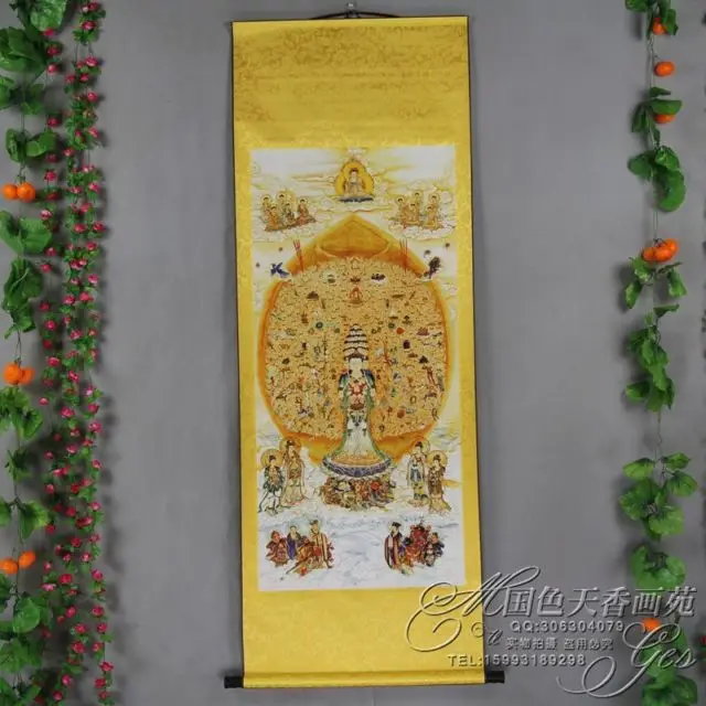 

China Antique collection Boutique Calligraphy and painting Buddha diagram