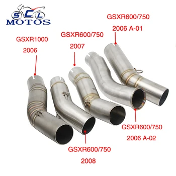 

Sclmotos - Stainless Steel Motorcycle Exhaust Middle Pipe Link for Suzuki GSXR600 GSXR750 K6 K7 K8 2006 2007 2008 GSXR1000 2006