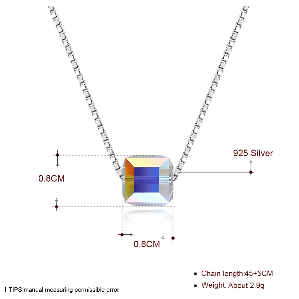 LEKANI настоящее Серебро S925 изящный ювелирный куб бусины кристаллы от SWAROVSKI
