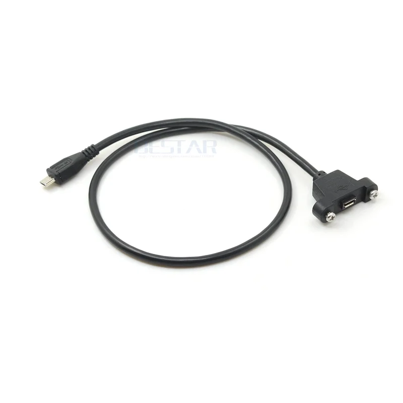 Micro USB 2 0 разъем для Женский Удлинительный кабель 30 см 50 с отверстием крепления на