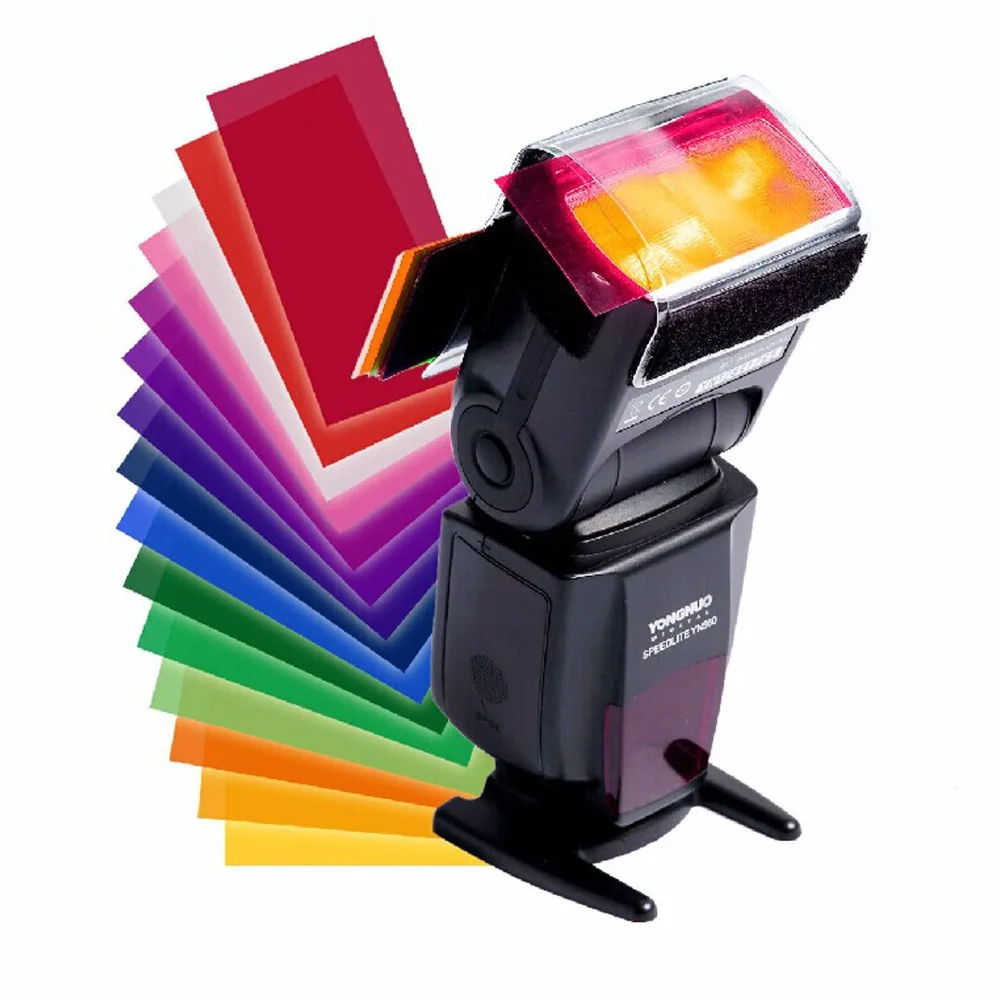 Hot 12pcs Flash Diffuser Universal Strobist Flash Speedlite Color Card