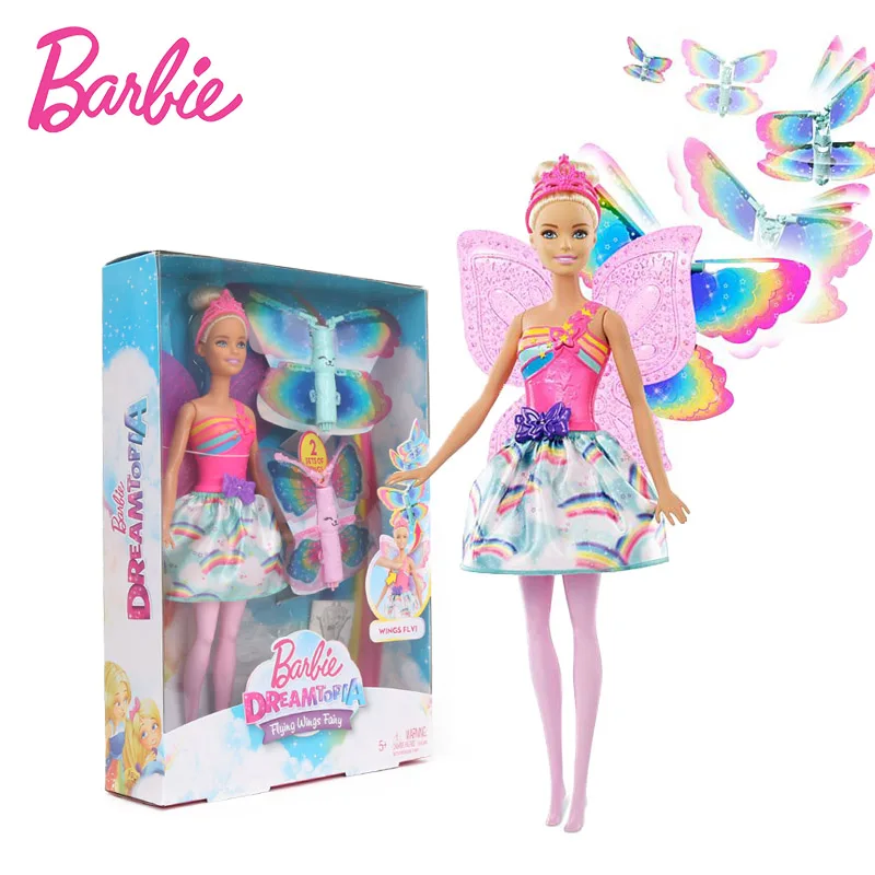 

30cm Original Barbie Doll FRB08 Dreamtopia Rainbow Cove Flying Wings Fairy Doll Barbie Toys Butterfly Princess Dolls for Girls