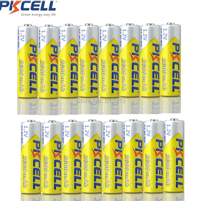Recarregável para Lanterna Pkcell Bateria 2300-2600mah Baterias Nimh Brinquedos Remoto 16pcs aa 1.2v