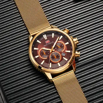 

MINI FOCUS Business Watches Men Quartz Analog Clock Working 3 Sub-dail 6 Hands Calendar Top Brand Luxury Man Watch Waterproof