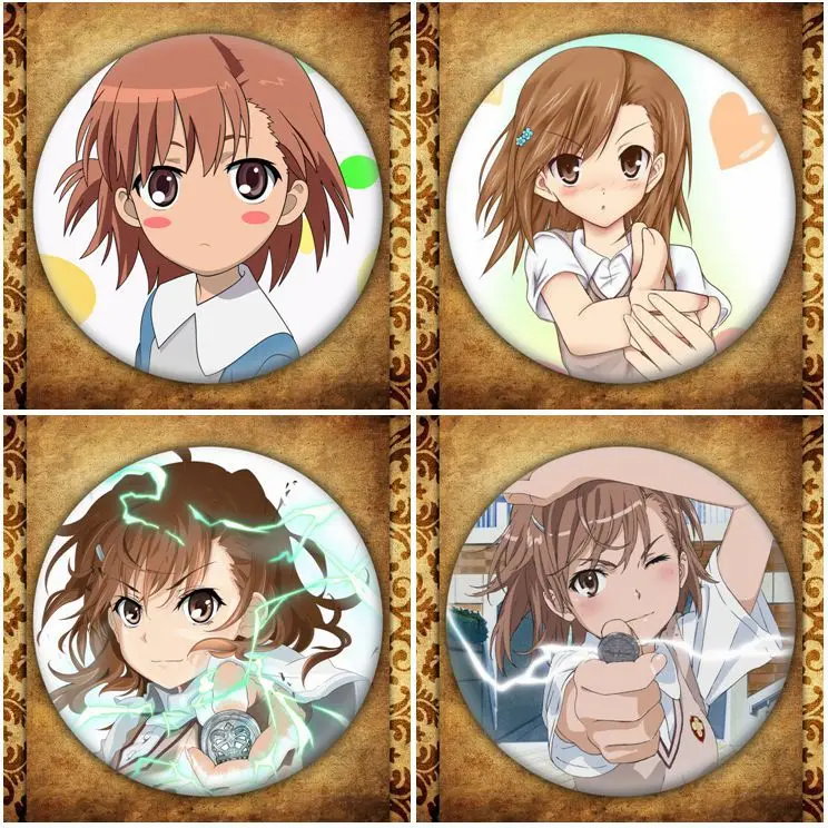 

Japanese Anime Toaru Kagaku no Railgun Display Badge Fashion Cartoon TKR Figure Misaka Mikoto Brooches Pin Jewelry Accessories