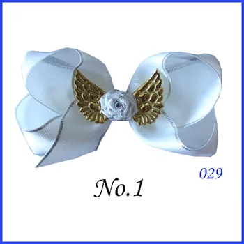

10 BLESSING Good Girl Boutique 4.5" ABC Hair Bow Clip Angel Wing Accessories