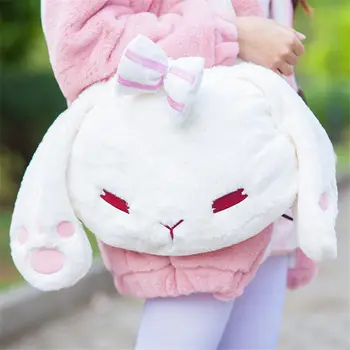 

Lolita Girl's Bowknot Bunny Rabbit Plush Handbag Shoulder BAG Cute Bag Kawaii White