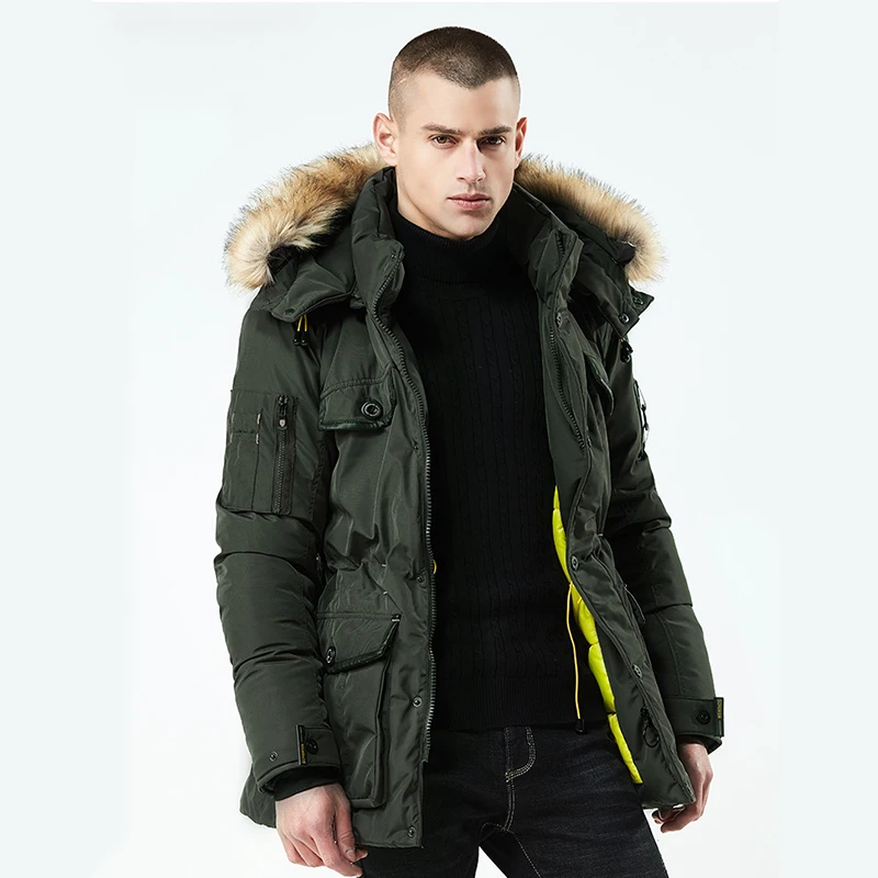 New Thick Warm Winter Jacket Men High Quality Parka Hooded Fur Collar Windproof Outerwear Winter Coat Male Clothes Wholesale