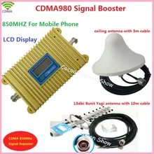 LCD Display GSM CDMA 850Mhz Mobile Phone Signal Booster Repeater Amplifier , GSM 850Mhz Cellular Signal Booster With Antenna