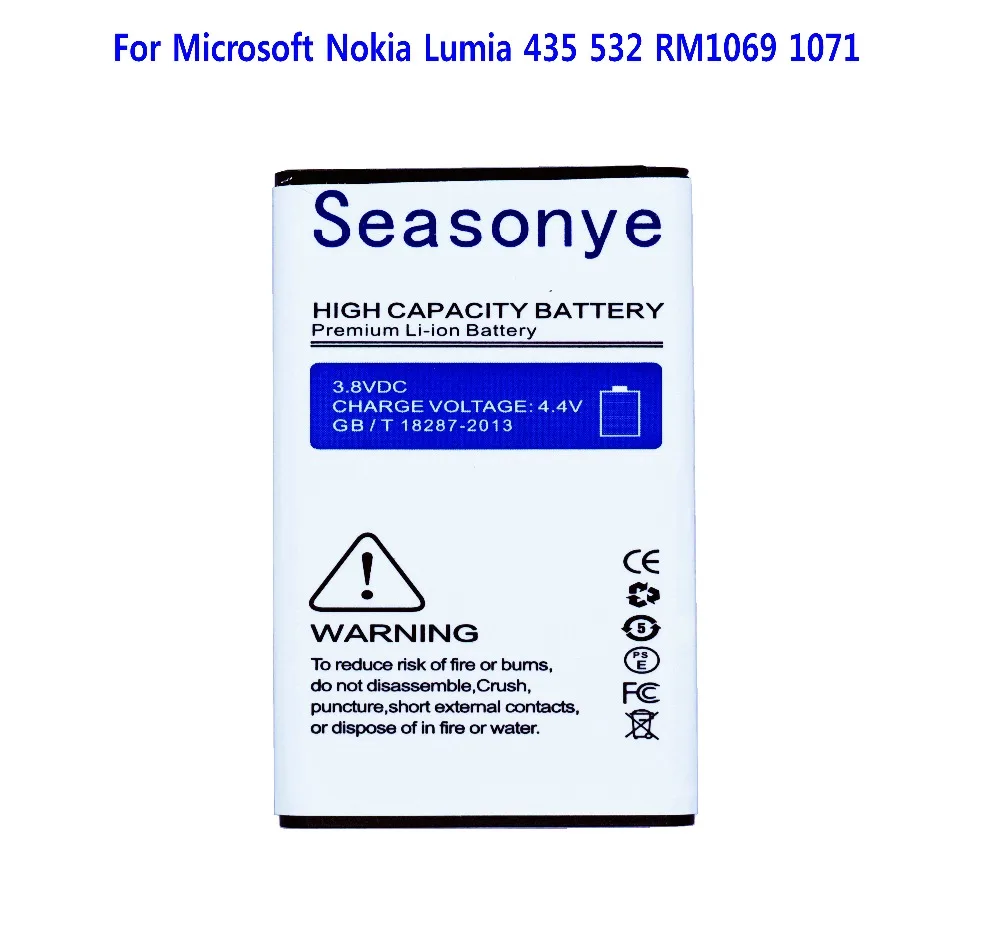 Seasonye 1560mAh / 5.8Wh BV-5J BV 5J BV5J телефонная сменная батарея для Microsoft Nokia Lumia 435 532 RM1069 1071 |