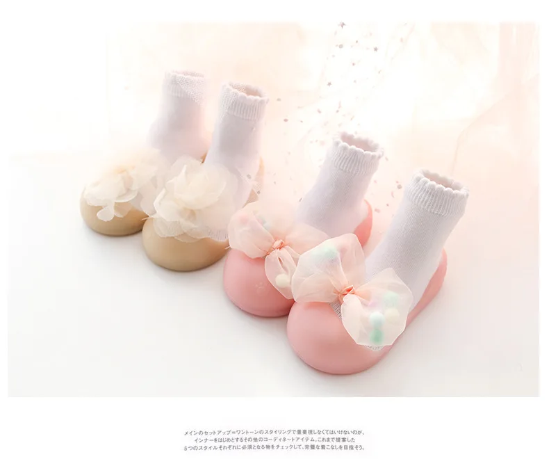 Kids Baby Boy Indoor Socks Anti Slip Warm Winter Shoes Sock with Rubber Soles  bebe Lace Bow slippers walker soft shoes boy girls Anti-skid Soft  Shoes Socks (7)