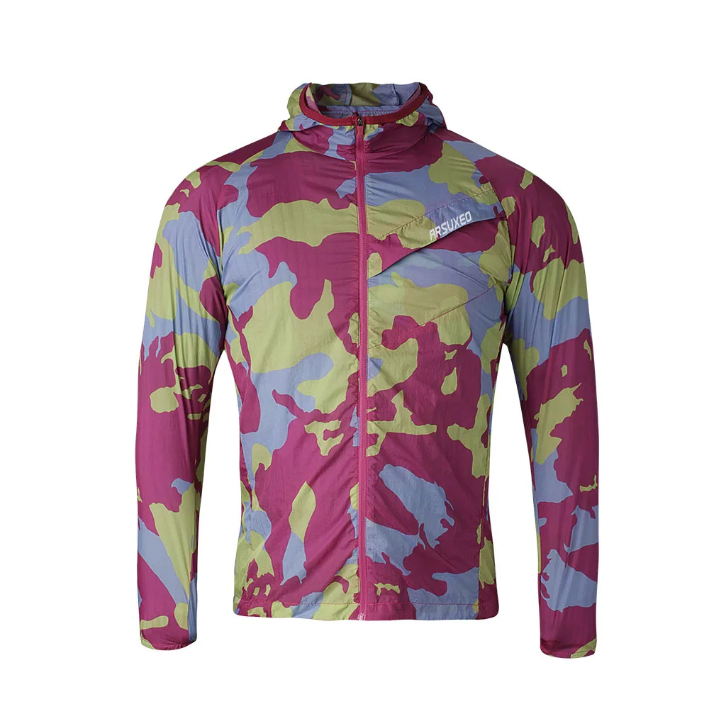 ARSUXEO Men Sports Running Jacket Windproof Ultralight