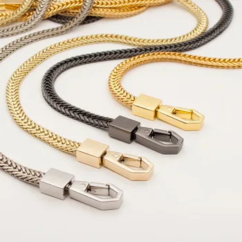 

110/120cm Metal Chains Shoulder Straps buckles for Handbags Purses Bags Strap Replacement bag DIY Handles Gold Silver Gun Black