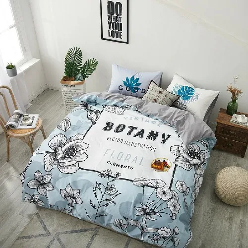 bedding set 12 Хлопок, мягкий пододеяльник, простыня, простыня, набор простыней, 4 шт., двуспальный комплект постельного белья, комплект простыней, ropa de cama parure de lit - Цвет: bedding set 12
