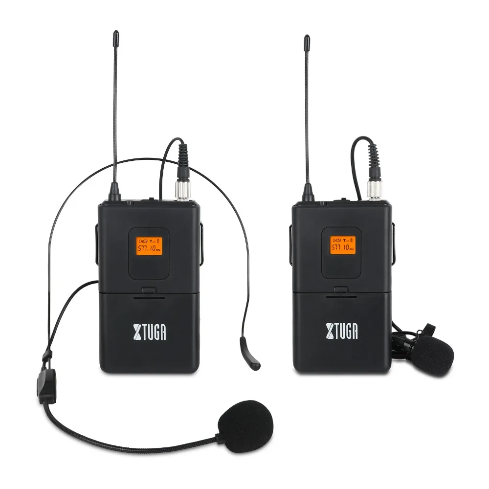 XTUGA GLXD8 портативный UHF микрофон системы с Чехол 1Boydpack1Handheld MIC BOX беспроводной для сцены церкви свадьбы