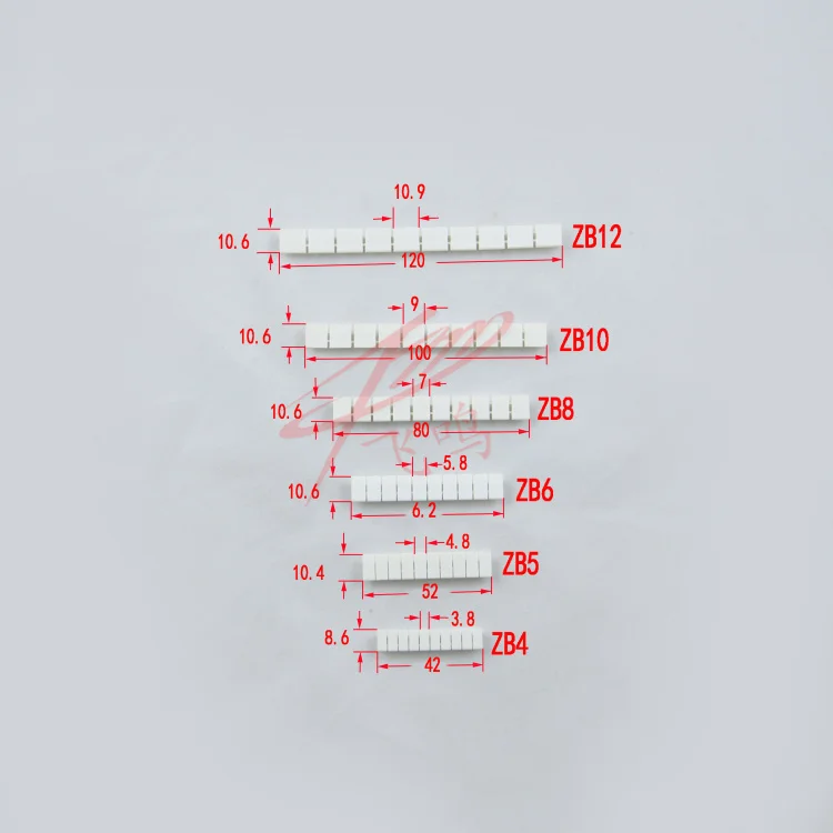 20 шт. ZB6 пустой UK2.5B UK2.5 UK5N UDK4 UKK5 din-рейку клеммные блоки производитель полосы этикетки ZB6