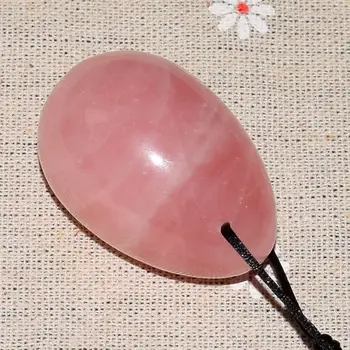 

Ronny Zhu Wenwu Yoni Egg 1 pcs 45x30mm Rose Quartz Drilled Jade Eggs for Kegel Exercise Tightening Vaginal Muscle Ben Wa Ball