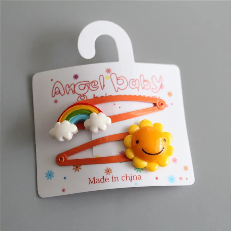 

2PCS Creative New Lovely Rainbow Sun BB Clips Girls Hair Accessories Kids Hairpins Children Headwear Baby Hair Clips Headdress