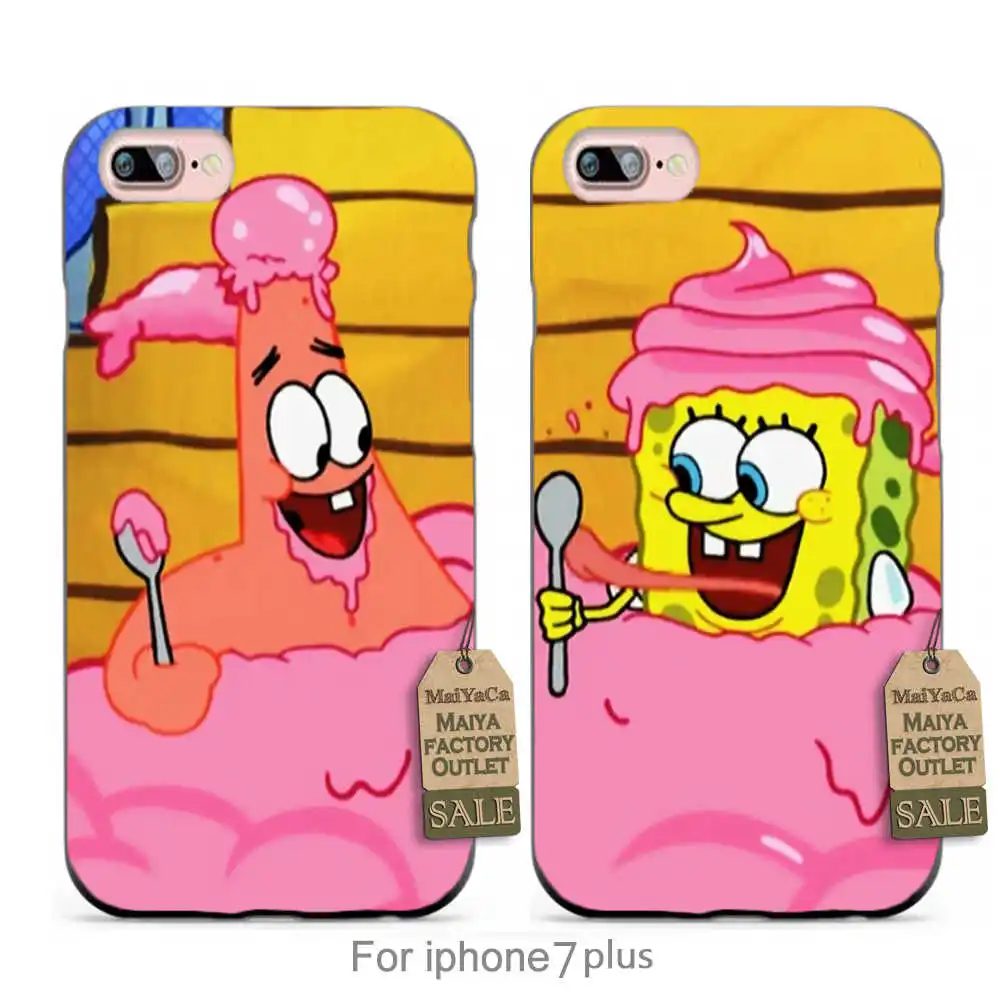 geBoB and Patrick icecream1 DIY Painted Beautiful couple phone Accessories For case iPhone 7 plus |