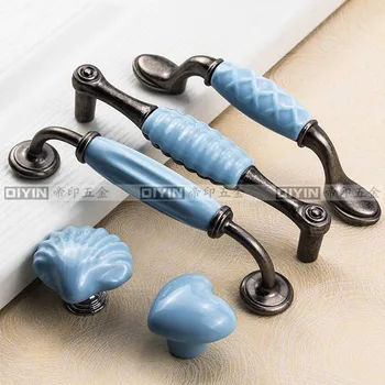 

Shell Ceramic Handles and Pulls Cartoon Handle Cabinet Closet Drawer Handle and Knobs Furniture Kitchen Door Handle