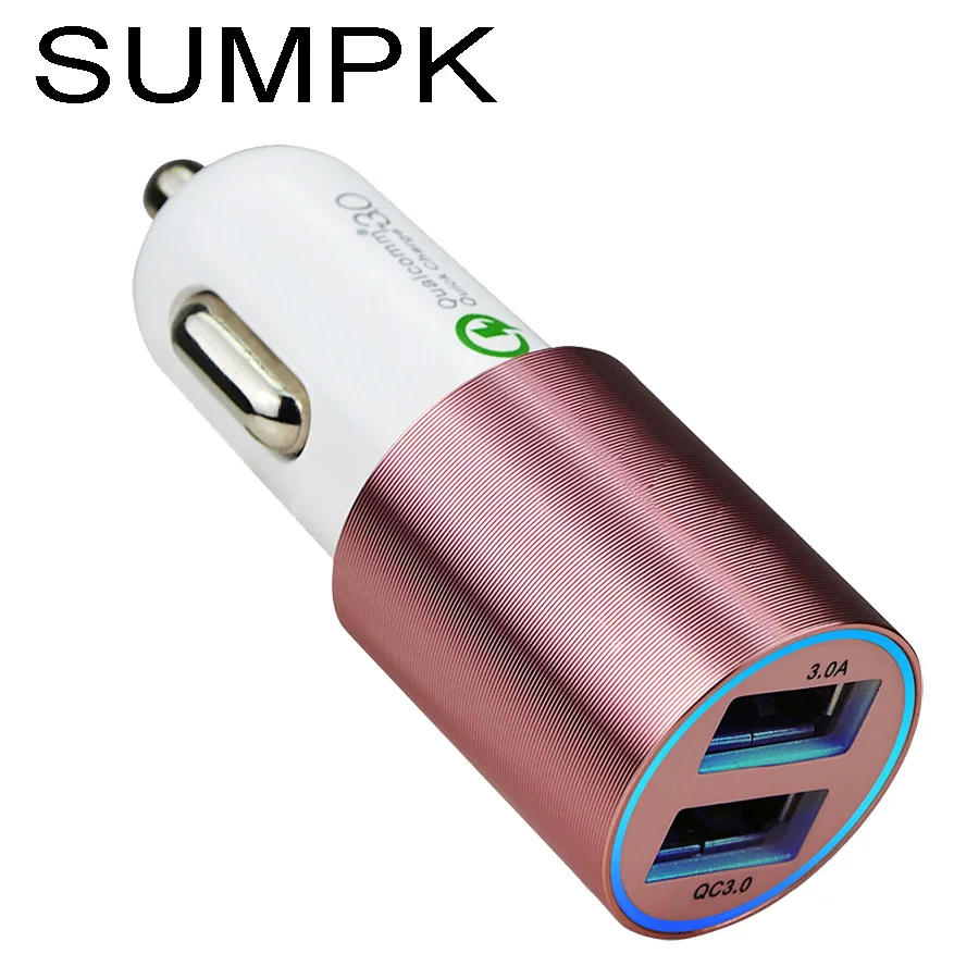

SUMPK Quick Charge 3.0 USB Car Charger Fast Mobile Phone Car-Charger for iPhone 7 Samsung Xiaomi Car Phone Charger