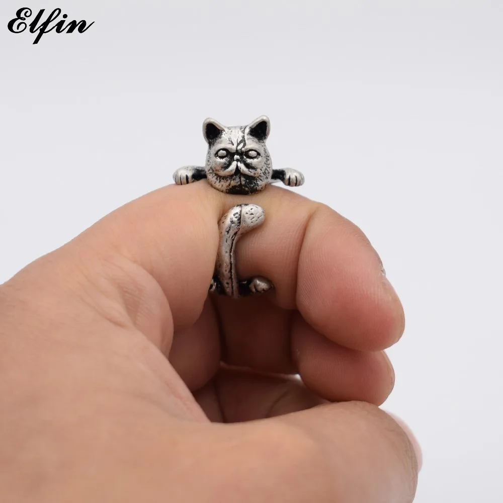 

Elfin Vintage Adjustable Garfield Cat Ring Men Fashionable Cute Jewellery Rings For Women Anillos Mujer Warcraft