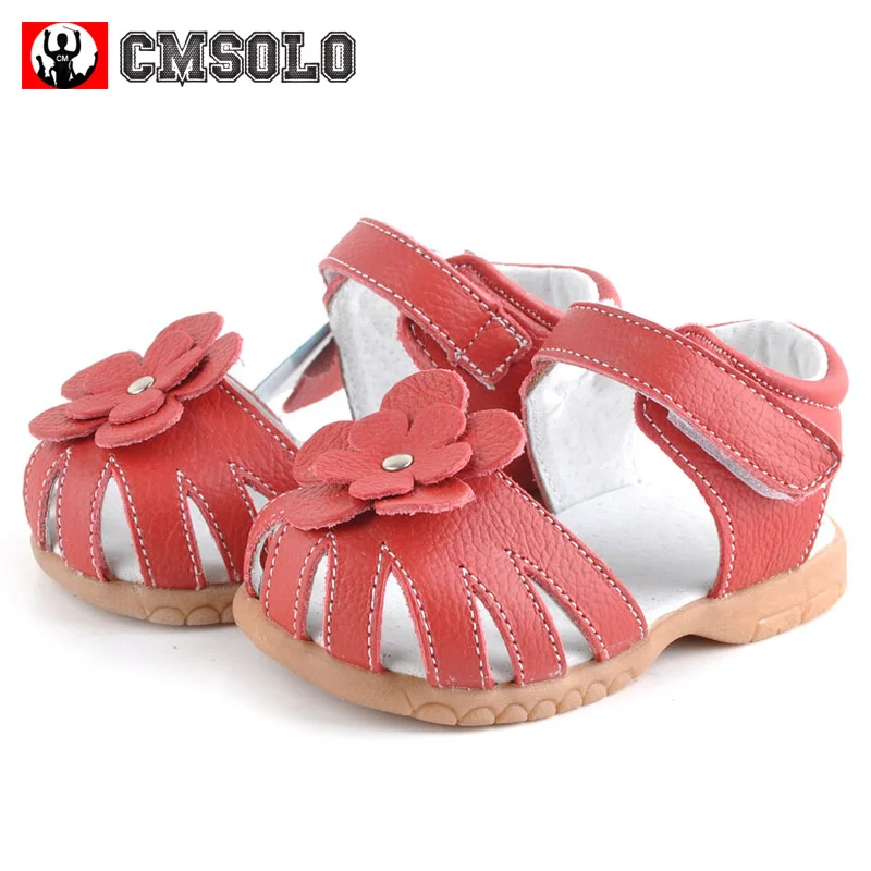 Girls Kids Children Flower Princess Shoes Sandals Genuine Leather Flat Shoes