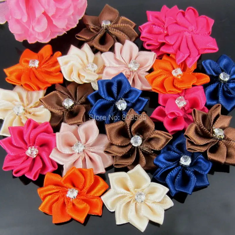 40 шт. атласные цветы с аппликацией 2 8 см|flower flower|small flowerssmall satin flowers |