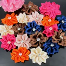 40Pcs Handmade Small Fabric Satin Flowers with Rhinestone Appliques Sewing Wedding Garment Accessories Flowers 2.8cm цена 40Pcs Handmade Small Fabric Satin Flowers with Rhinestone Appliques Sewing Wedding Garment Accessories Flowers 2.8cm цены онлайн