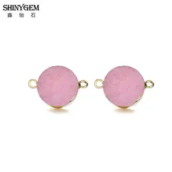 ShinyGem чакра Druzy инструменты для наращивания волос для изготовления ювелирных изделий 15 мм круглый соответствующие натуральный камень