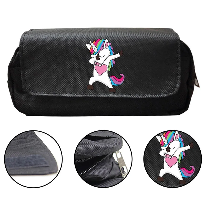 

Unicorn Zipper School Pencil Case For Girls Cute Oxford Cloth Big Capacity Pen Bag Stationery Pouch School Supplies