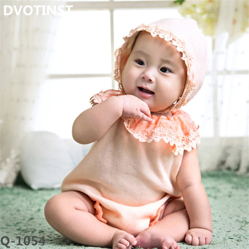 Dvotinst для маленьких мальчиков и девочек, реквизит для фотосъемки новорожденных, наряды, цветочные платья, шляпа, набор для 6-12 м, фотостудия - Цвет: Q-1054