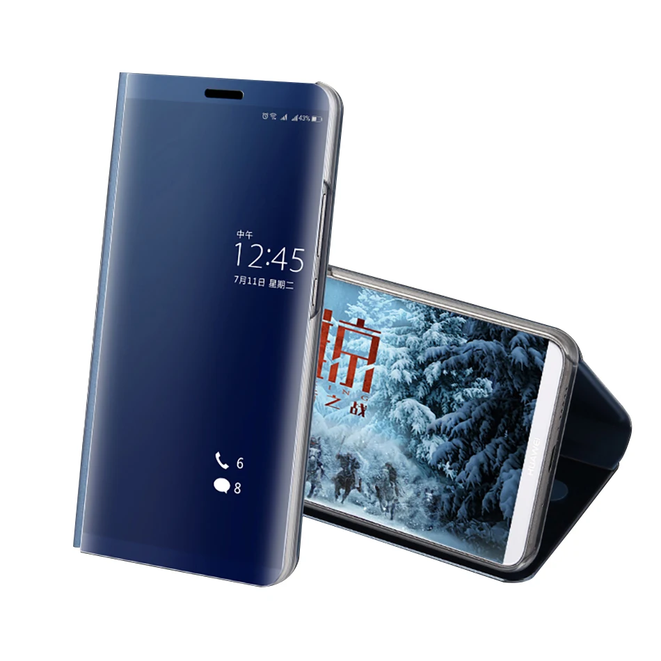 Зеркало флип чехол для телефона с подставкой huawei P9 lite 2017 телефона|Чехлы-книжки| |