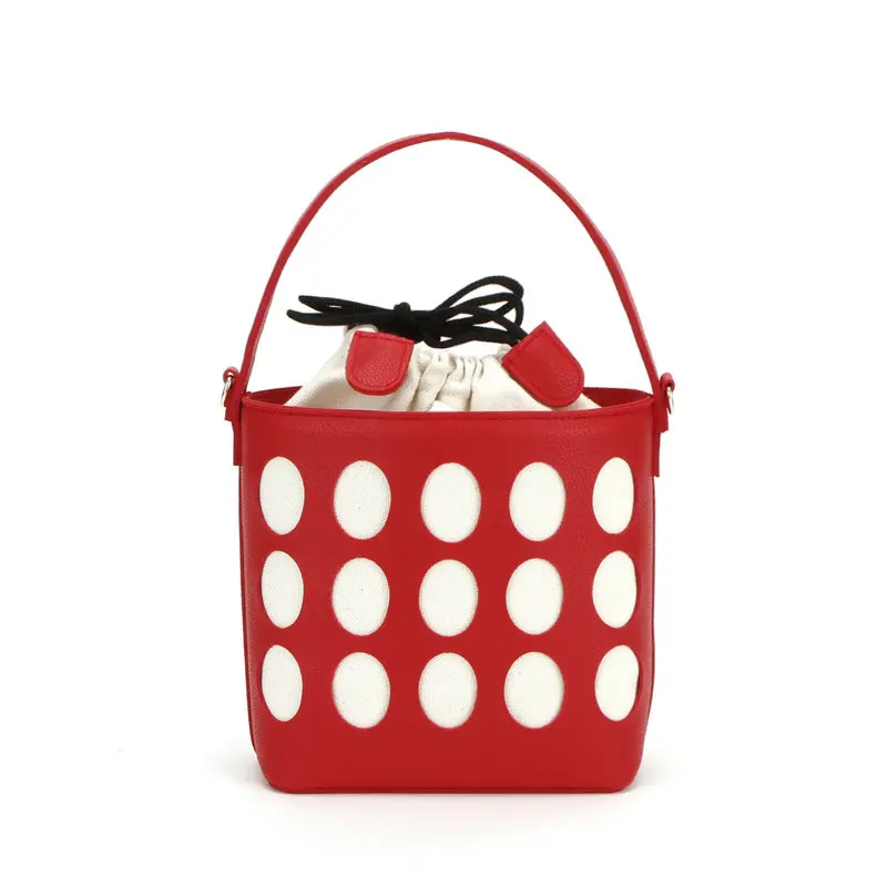 Elegant Hollow Out Leather Bucket Bag Ins Hot Sale summer Bags Women